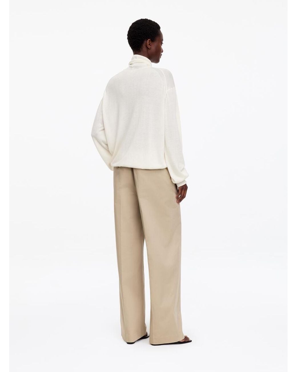 ARKET Natural Wool-Lyocell Roll-Neck Jumper