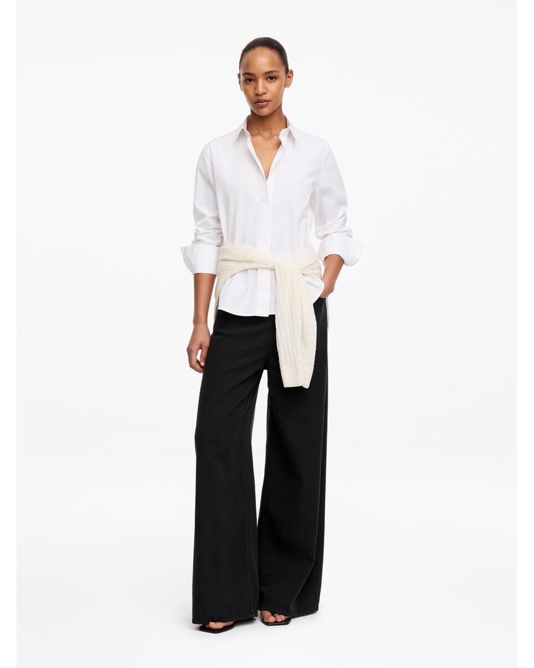 ARKET White Wide Trousers