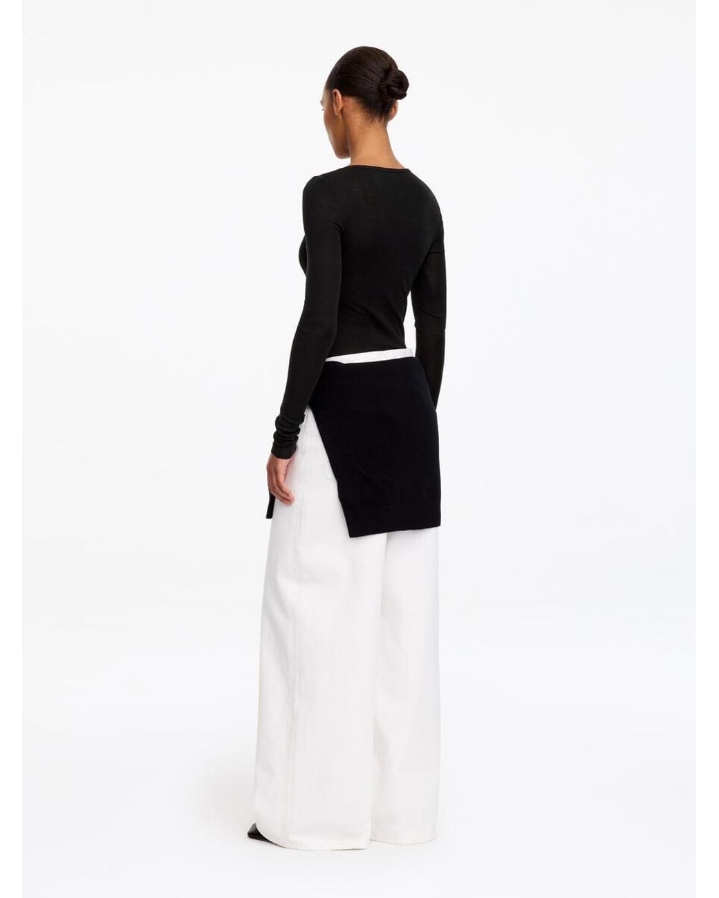 ARKET Black Wool Rib Top