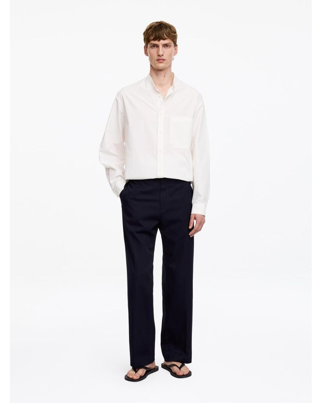 ARKET White Relaxed Cotton Twill Trousers for men