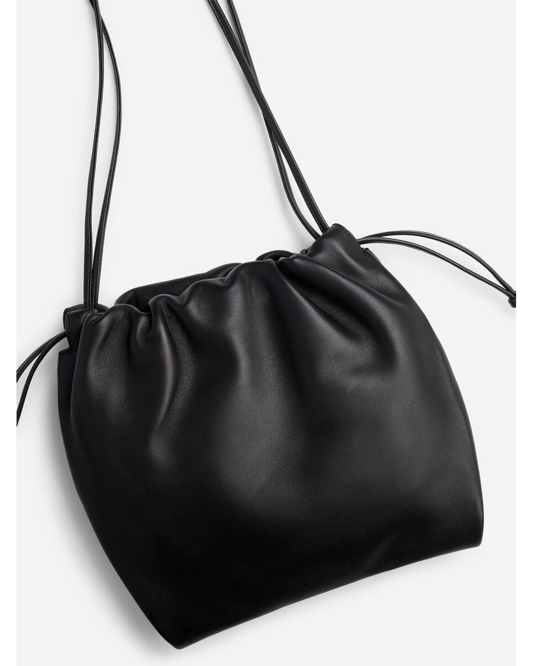ARKET Black Small Gathered Leather Bag