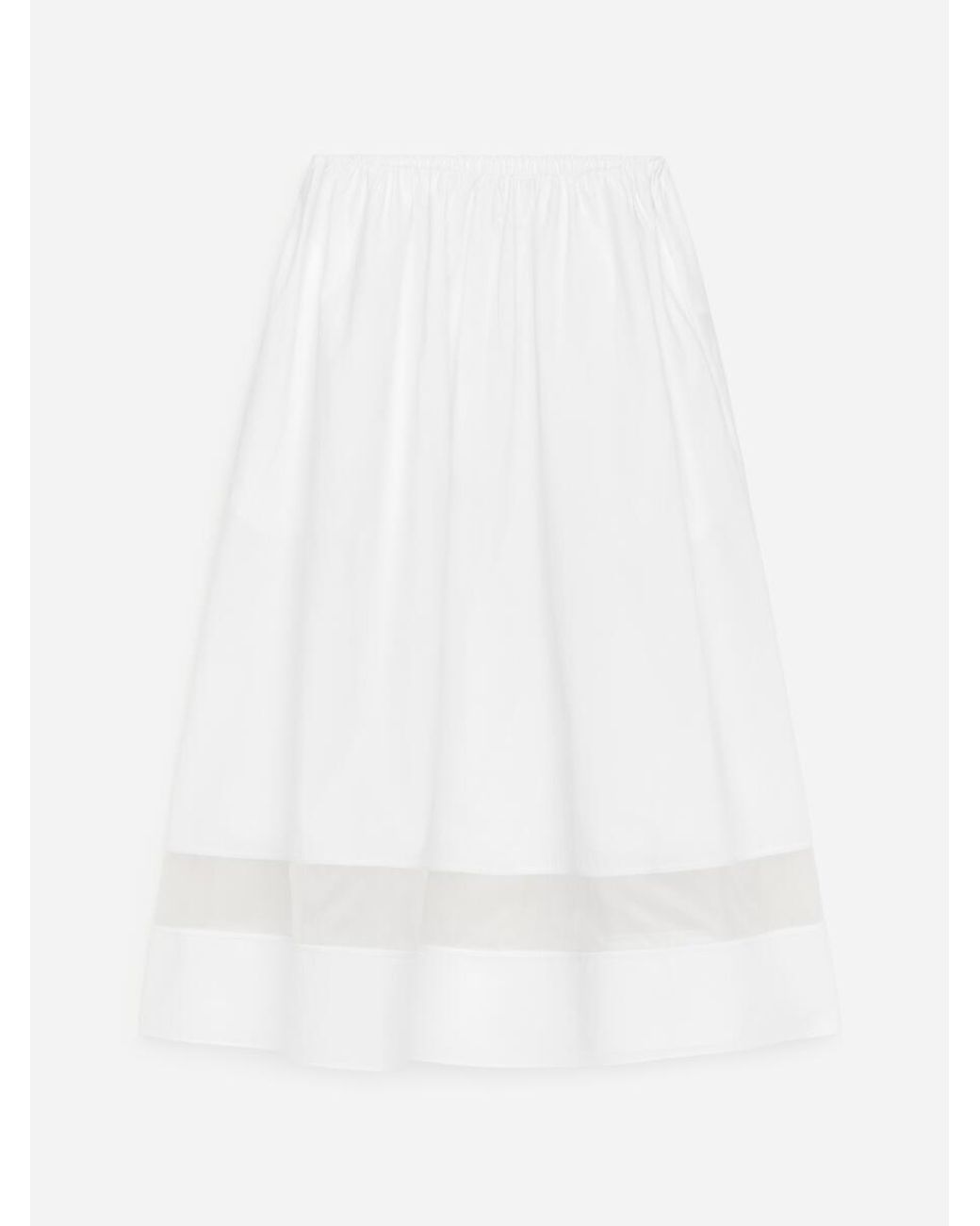 ARKET White Organza Panel Midi Skirt