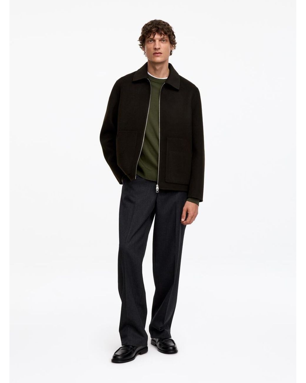 ARKET Green Fine Knit Merino Jumper for men