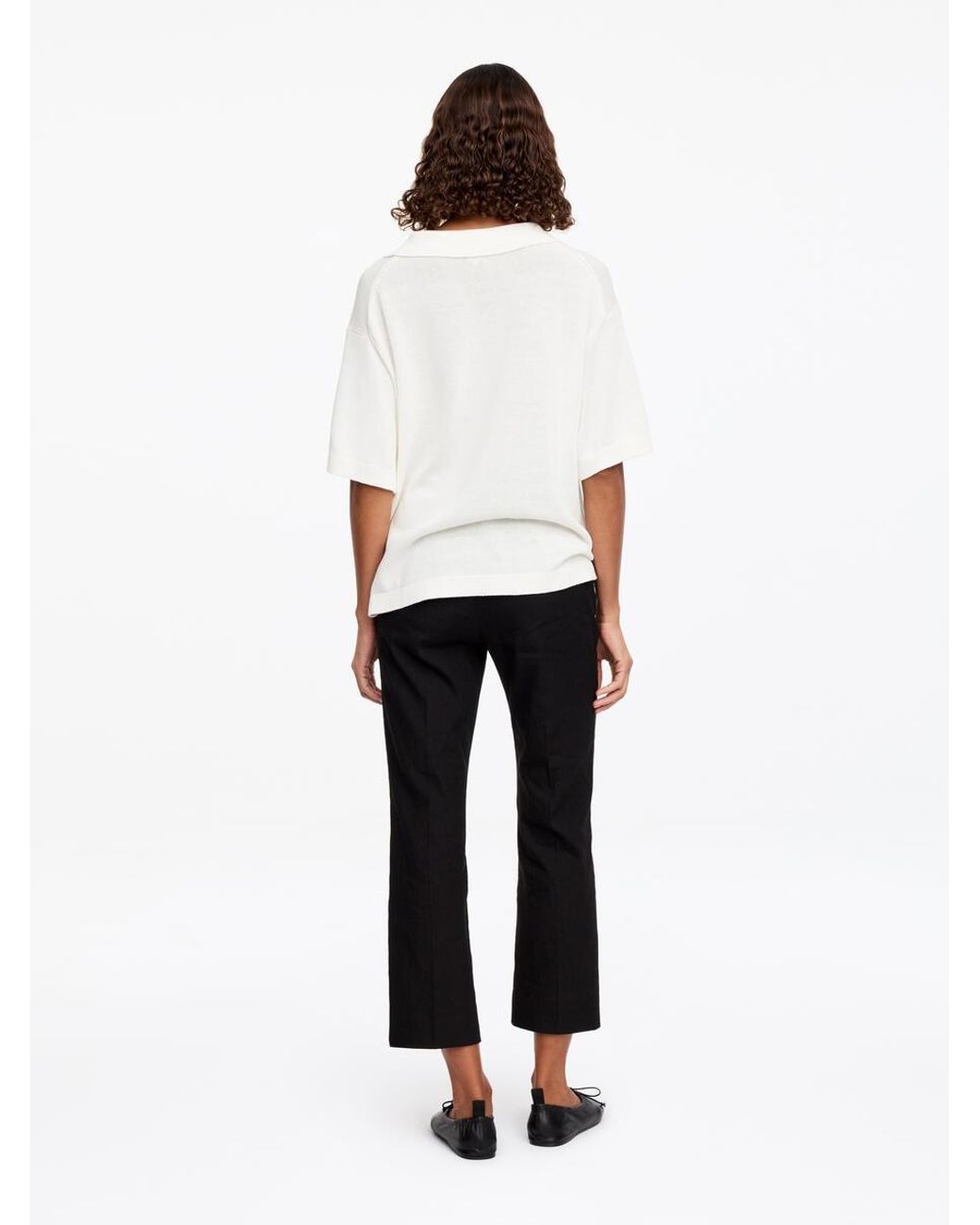 ARKET White Knitted Polo Jumper