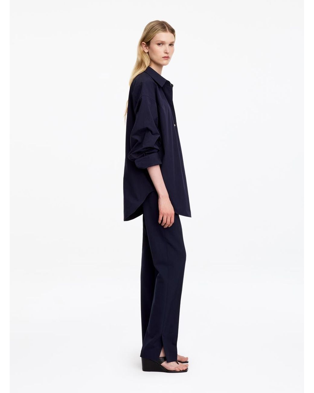 ARKET Blue Slim Tailored Trousers