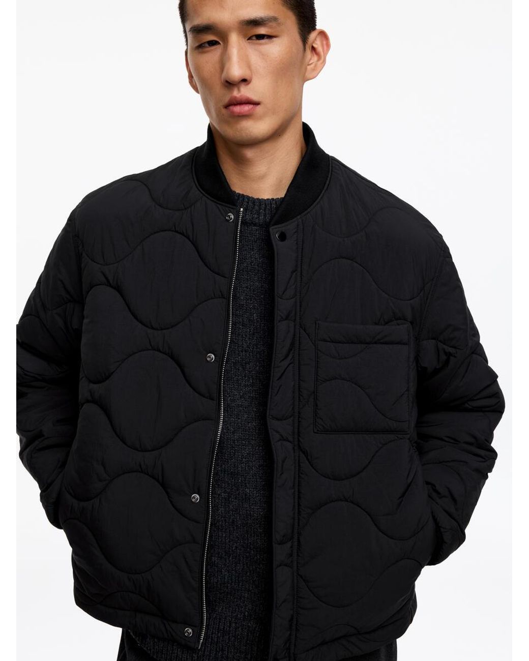 ARKET Black Quilted Liner Jacket for men