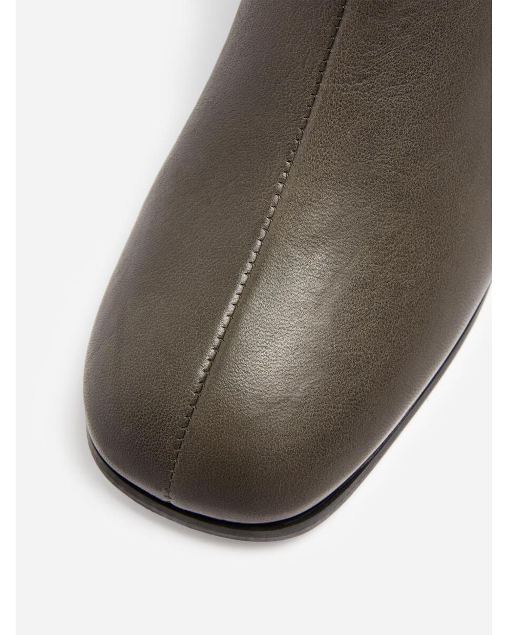 ARKET Gray Square-Toe Leather Ankle Boots