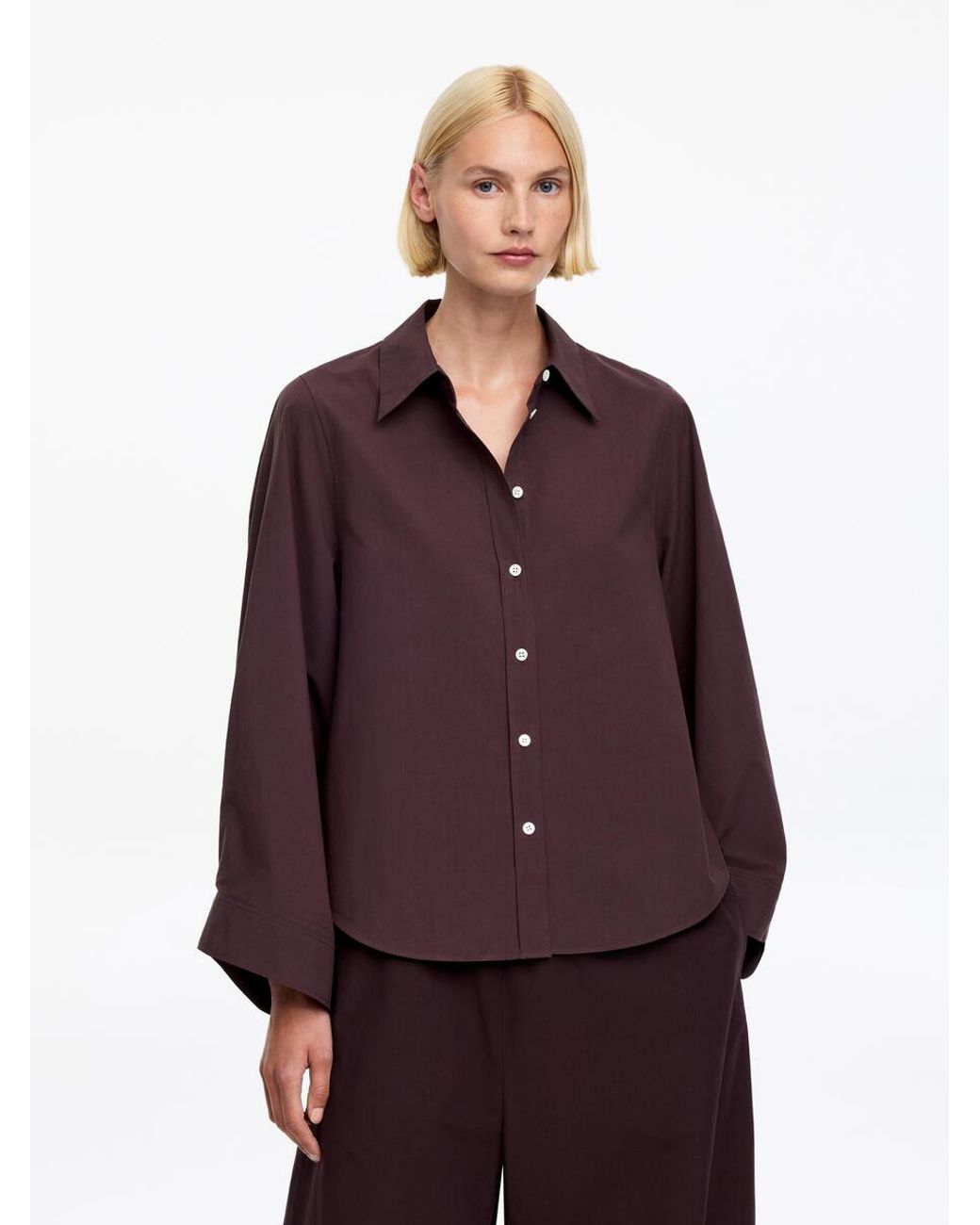 ARKET Purple Volume-Sleeve Shirt