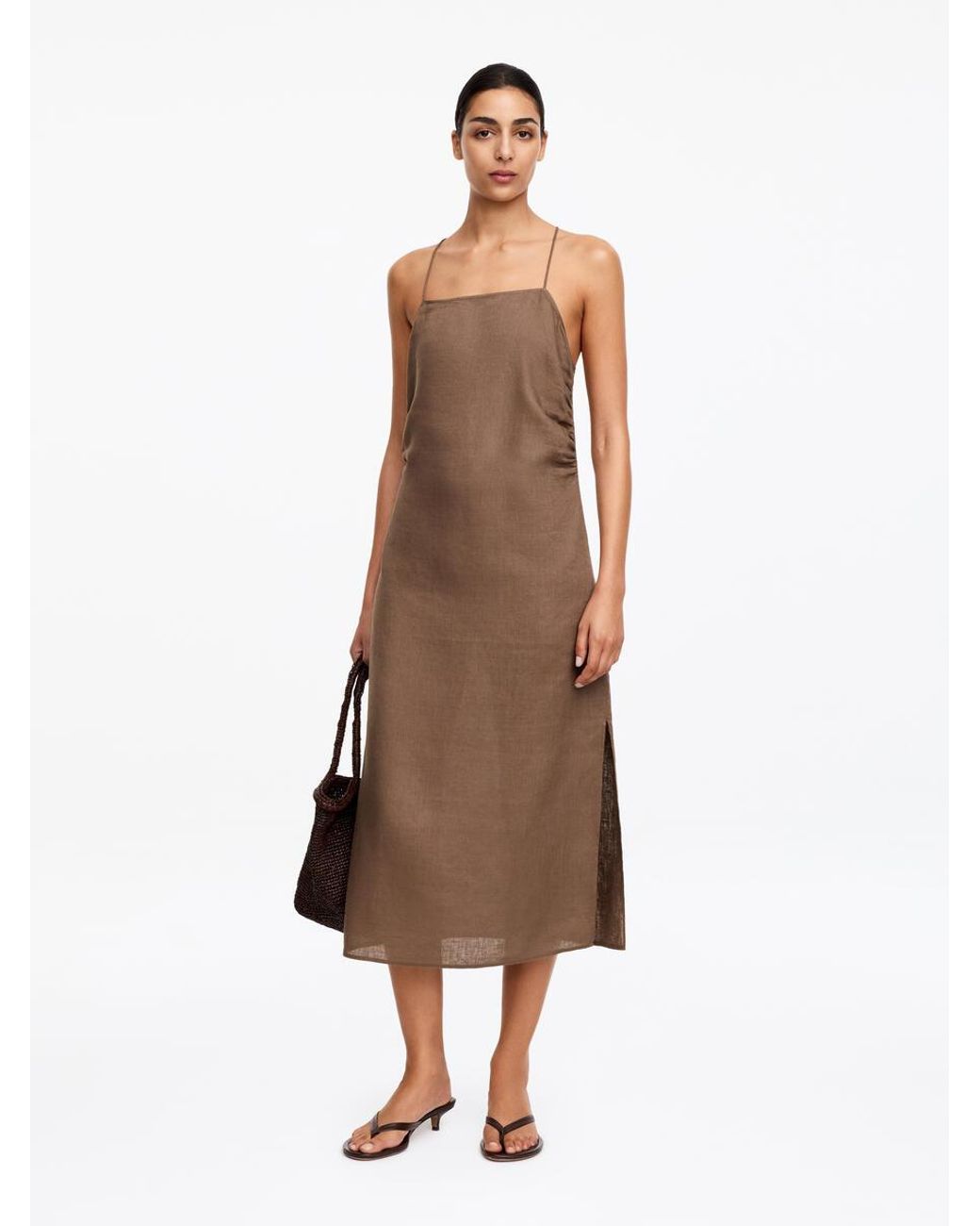 ARKET Natural Linen Midi Dress