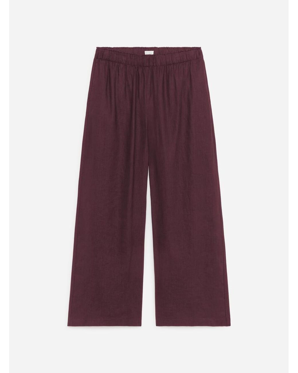 ARKET Purple Wide Linen Trousers