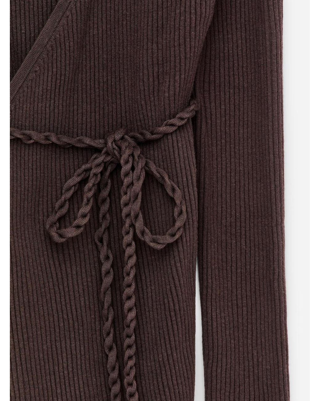 ARKET Purple Ribbed Wrap Top