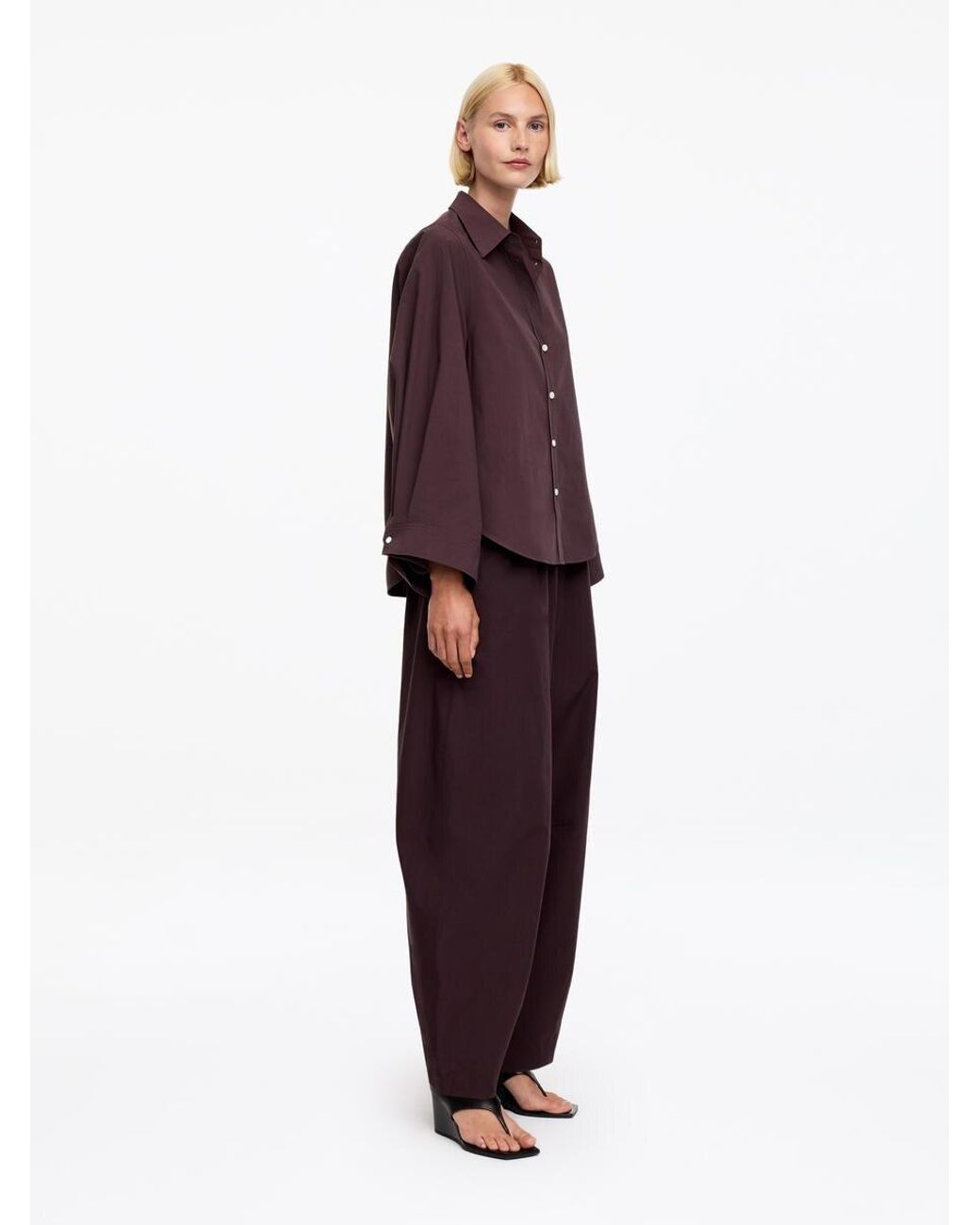 ARKET Purple Volume-Sleeve Shirt