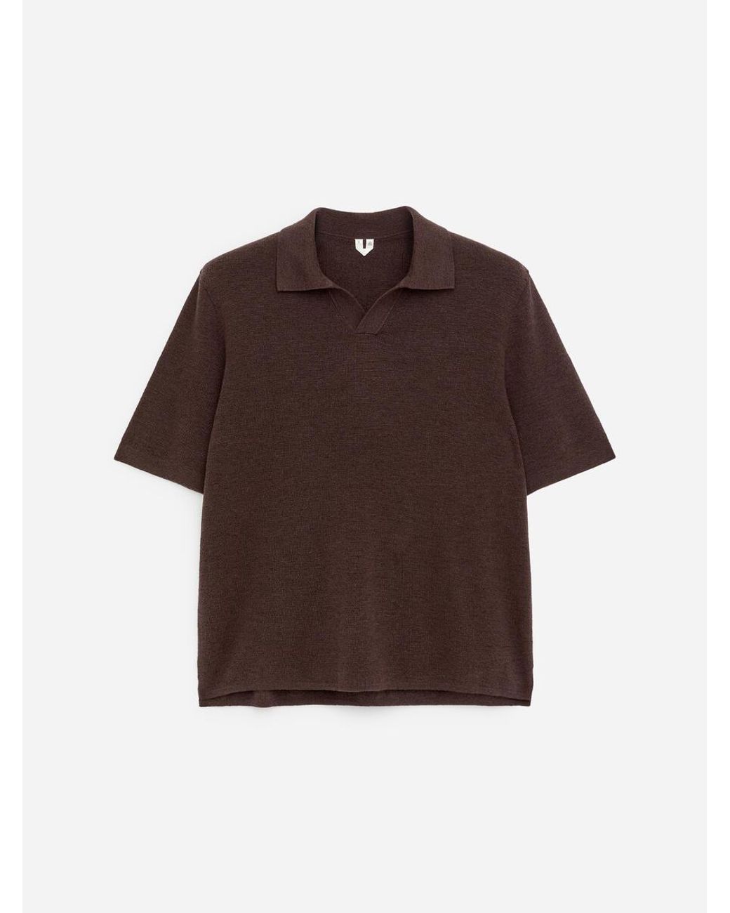 ARKET Red Cotton Linen Polo Shirt for men