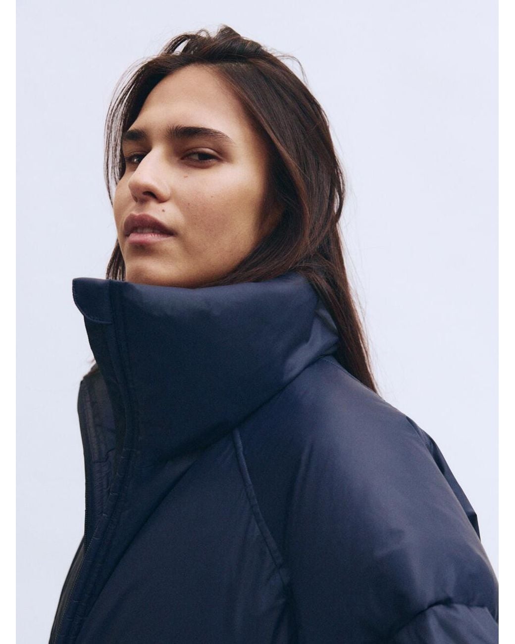 ARKET Blue Upcycled Down Puffer Jacket