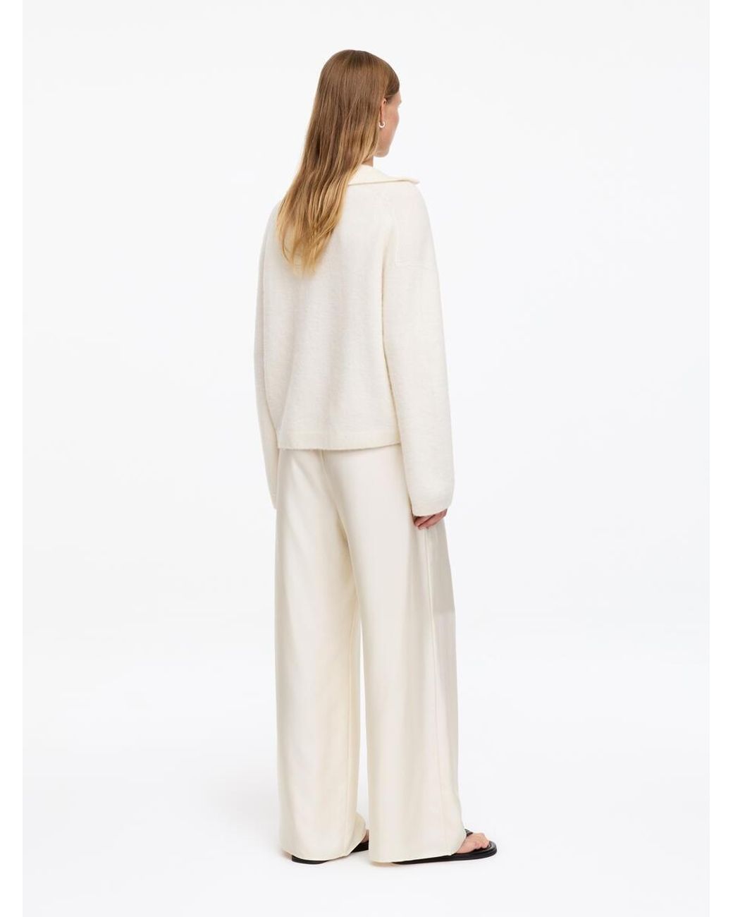 ARKET White Silk Twill Trousers