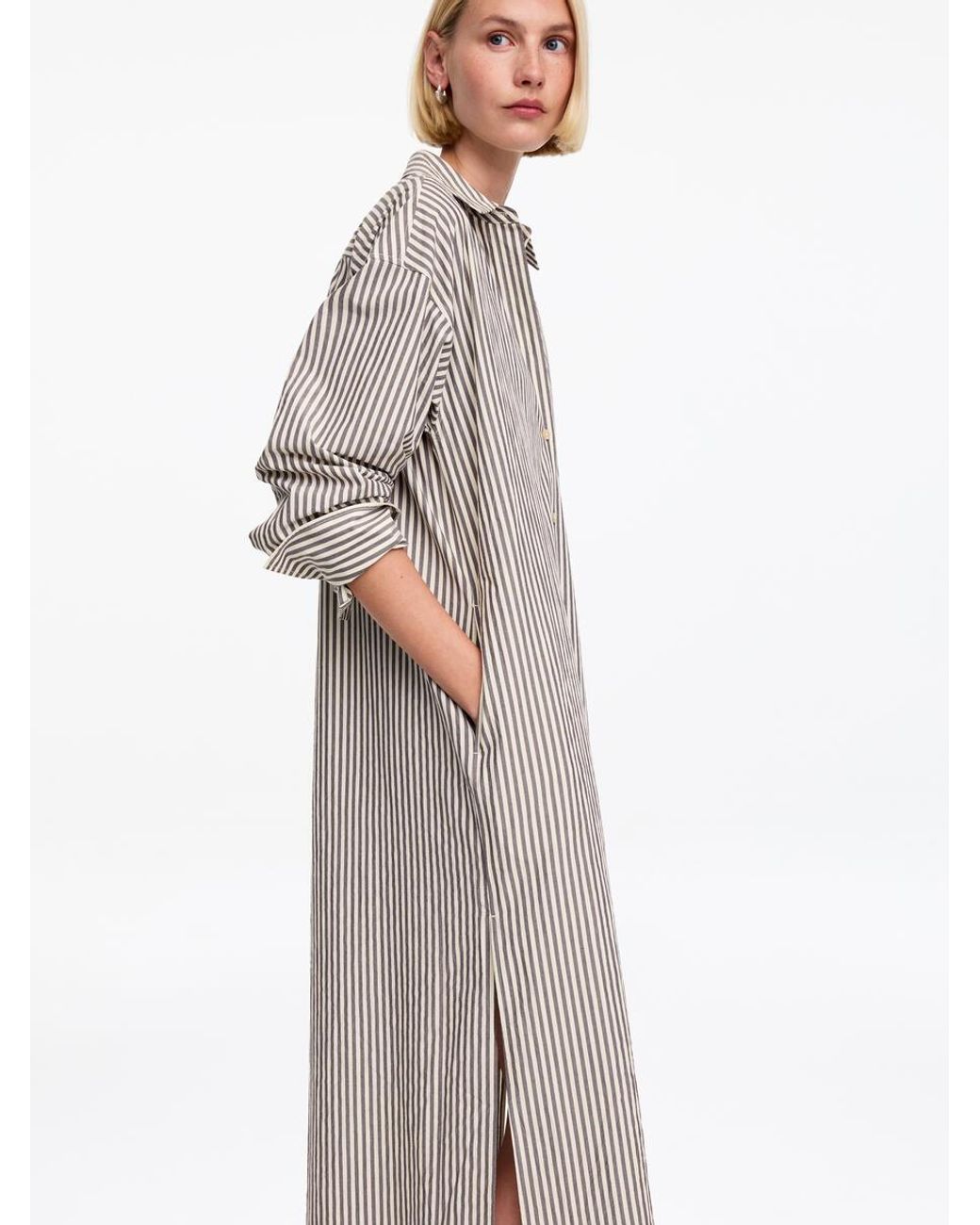 ARKET White Cotton Shirt Dress