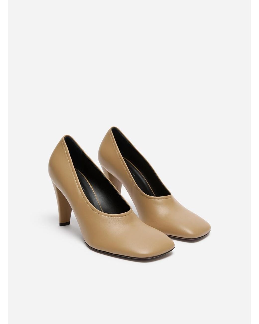 ARKET Black Square-Toe Leather Pumps
