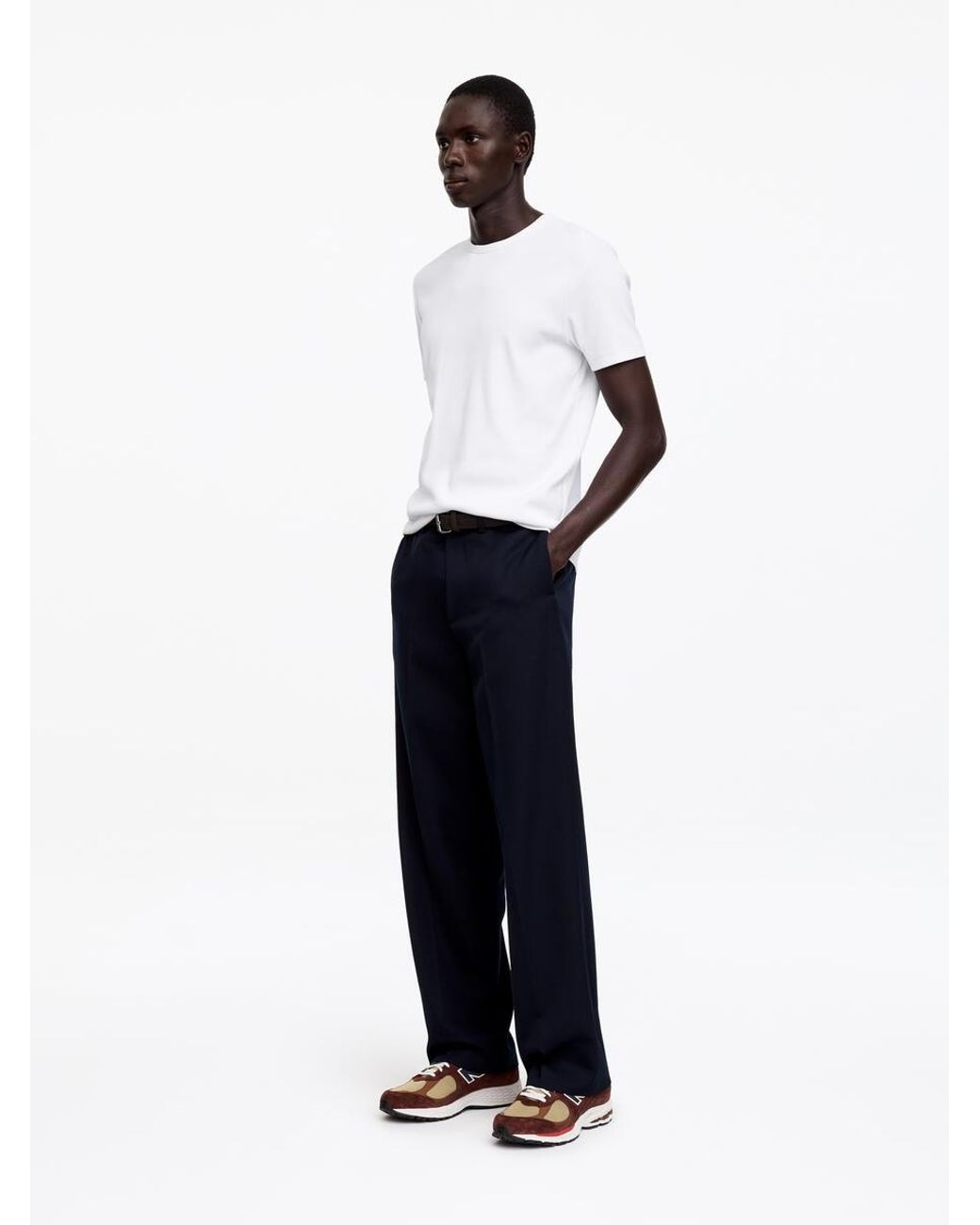 ARKET White Fitted Rib T-Shirt for men