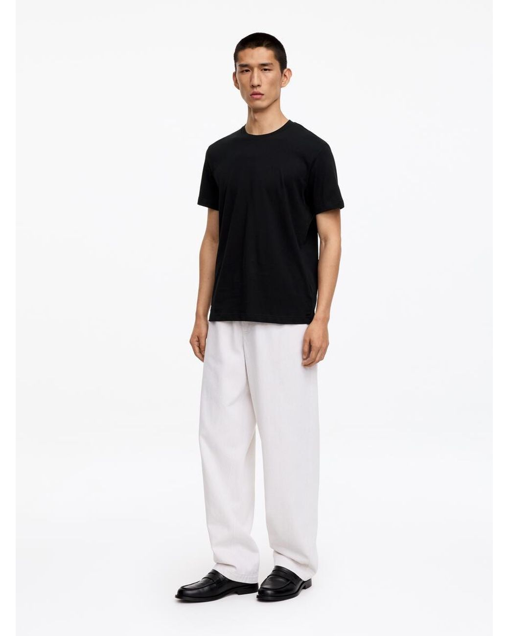 ARKET Black 170 Gsm Regular T-Shirt for men