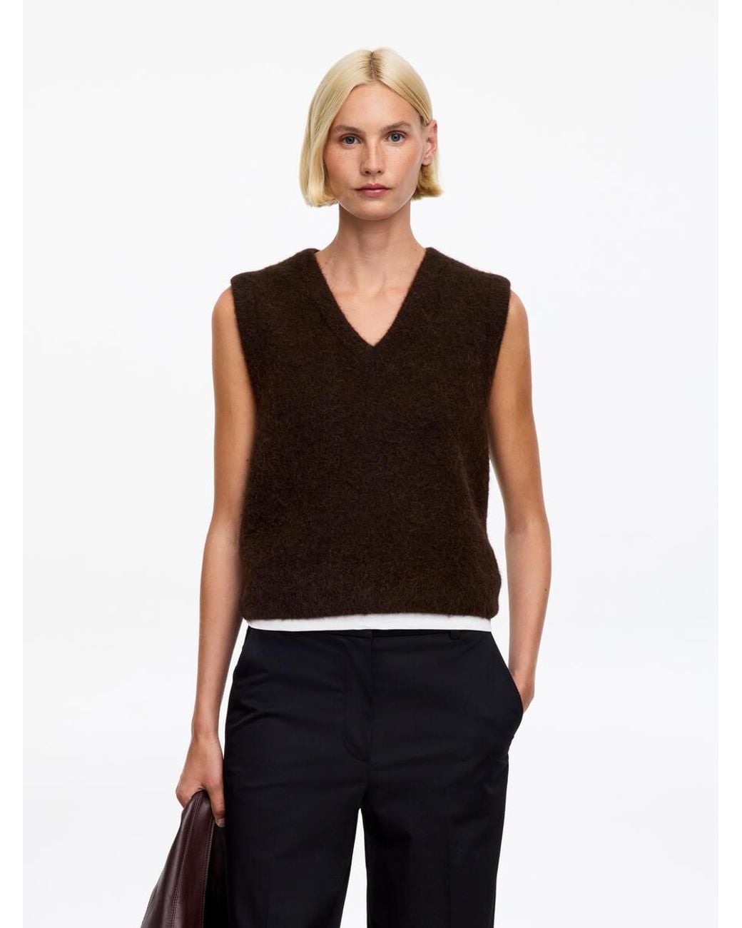 ARKET Black Alpaca-Wool Blend Vest