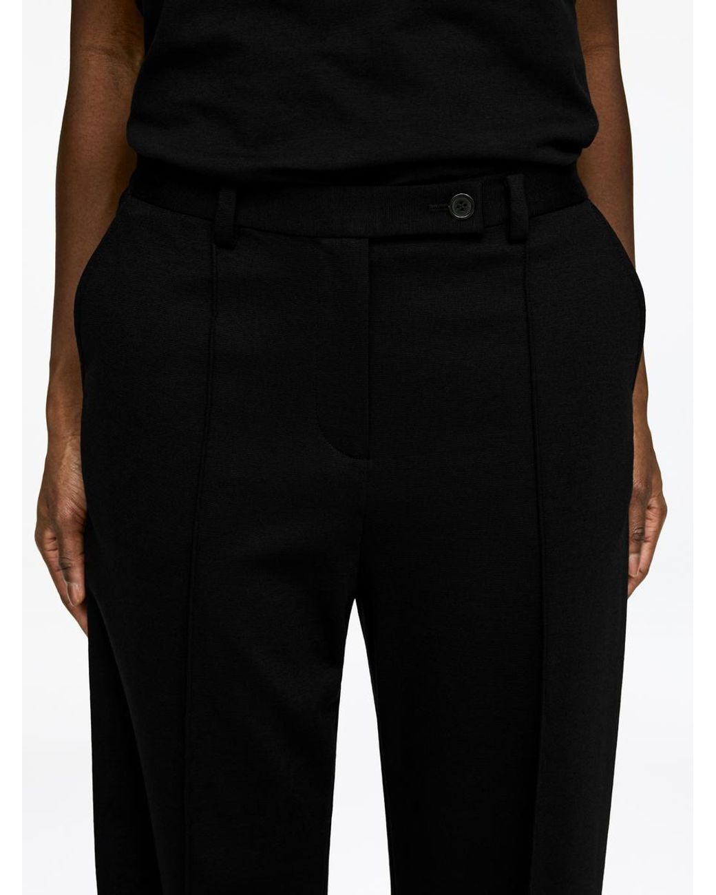 ARKET Black Pintuck Trousers