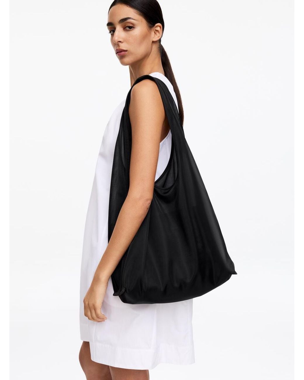 ARKET Black Mesh Tote Bag