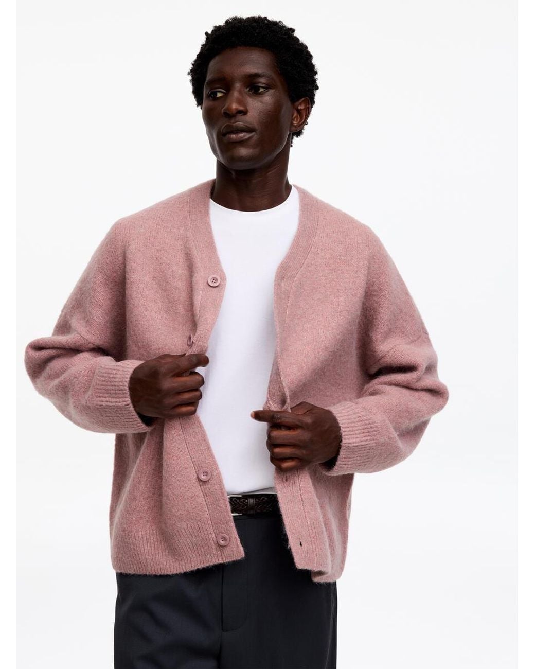ARKET Pink Wool Blend Cardigan for men