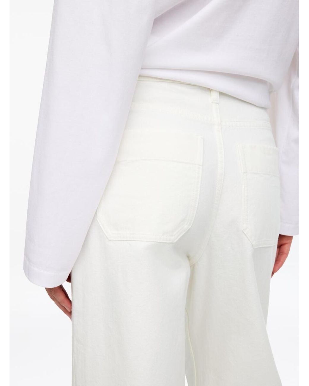 ARKET White Cotton Canvas Utility Trousers
