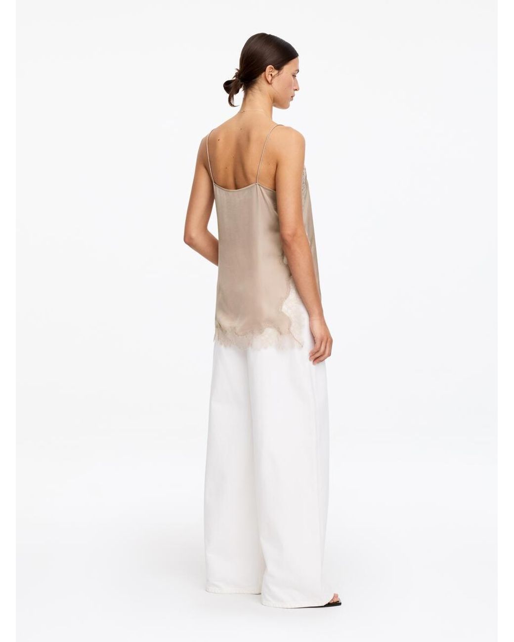 ARKET Natural Lace-Detail Strap Top