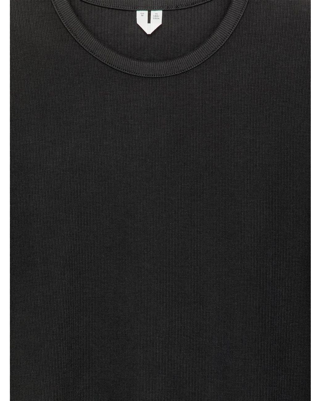 ARKET Black Fitted Cotton T-Shirt for men