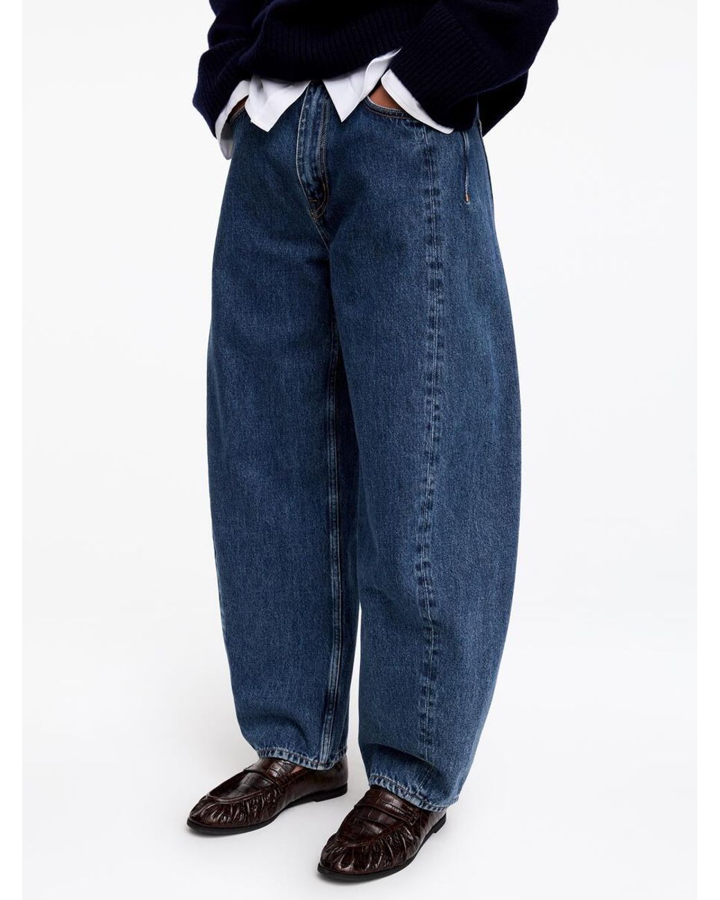 ARKET Blue Bloom Barrel Jeans