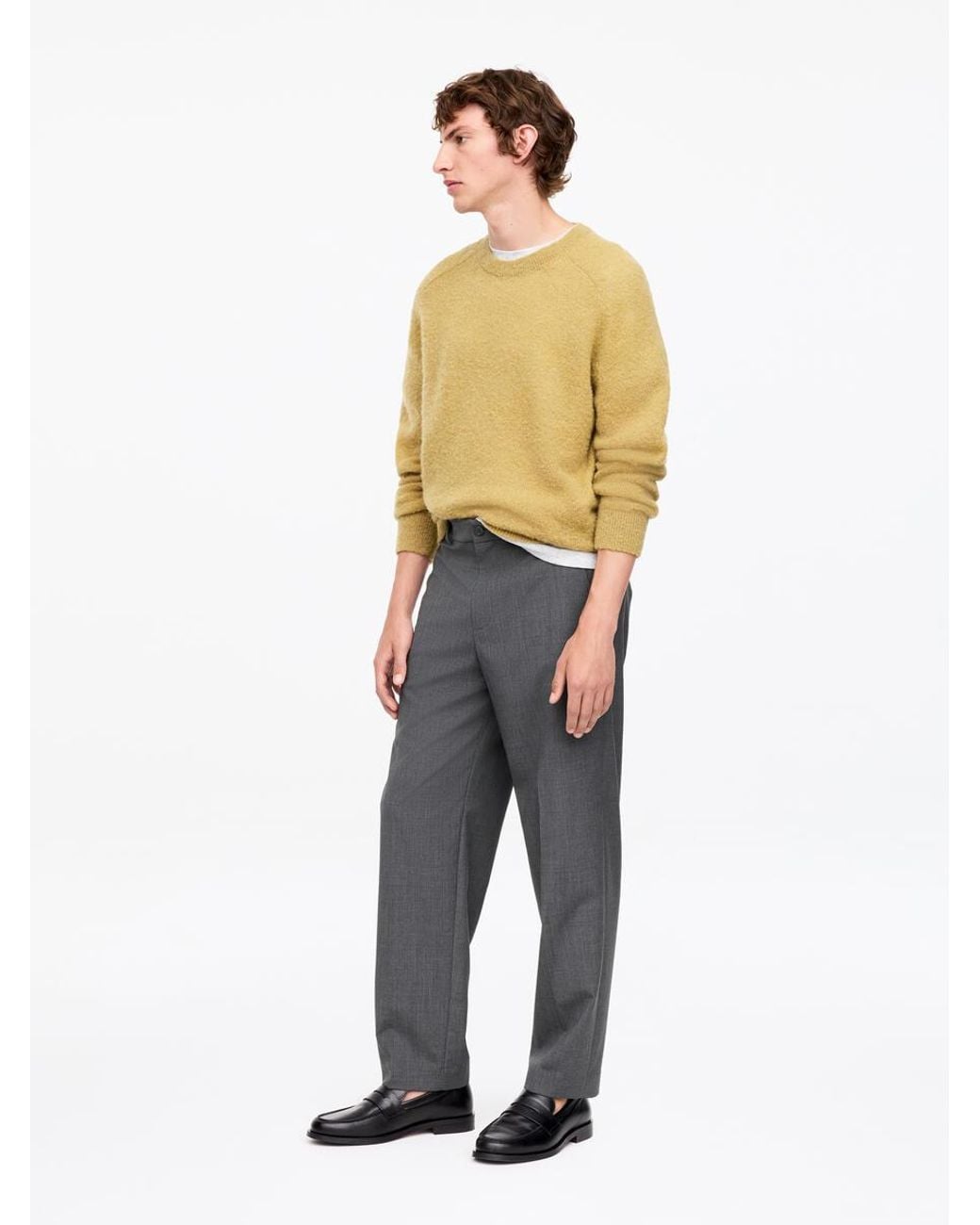 ARKET Gray Relaxed Lightweight Wool Trousers for men