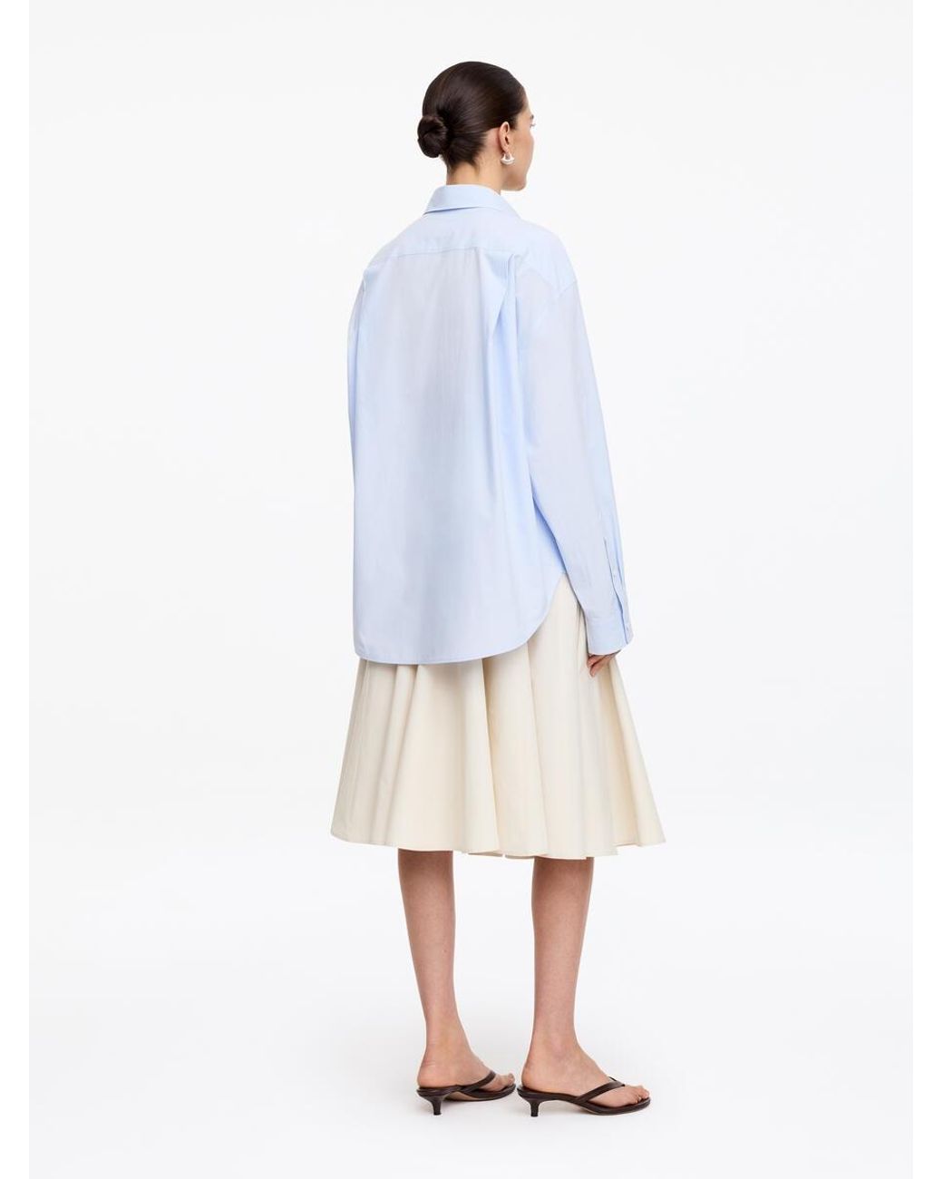 ARKET White Cotton Midi Skirt