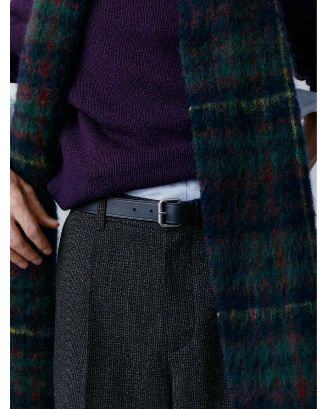 ARKET Black Wide Wool Trousers for men