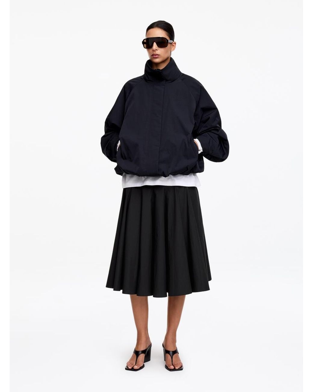 ARKET White Cotton Midi Skirt