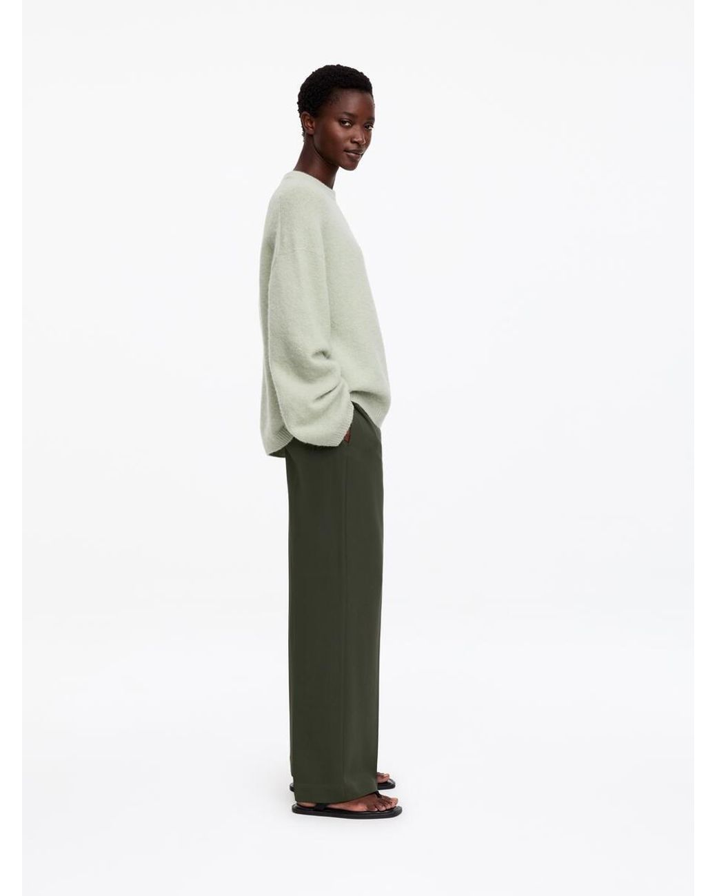 ARKET Green Straight-Leg Trousers