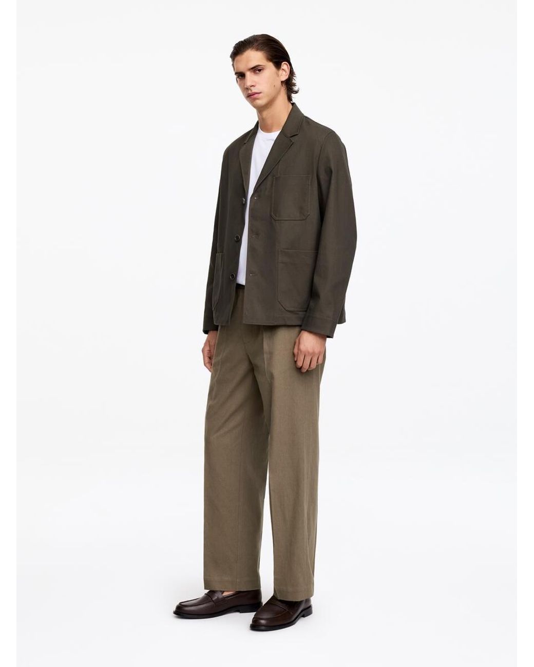 ARKET Natural Loose Linen Blend Trousers for men