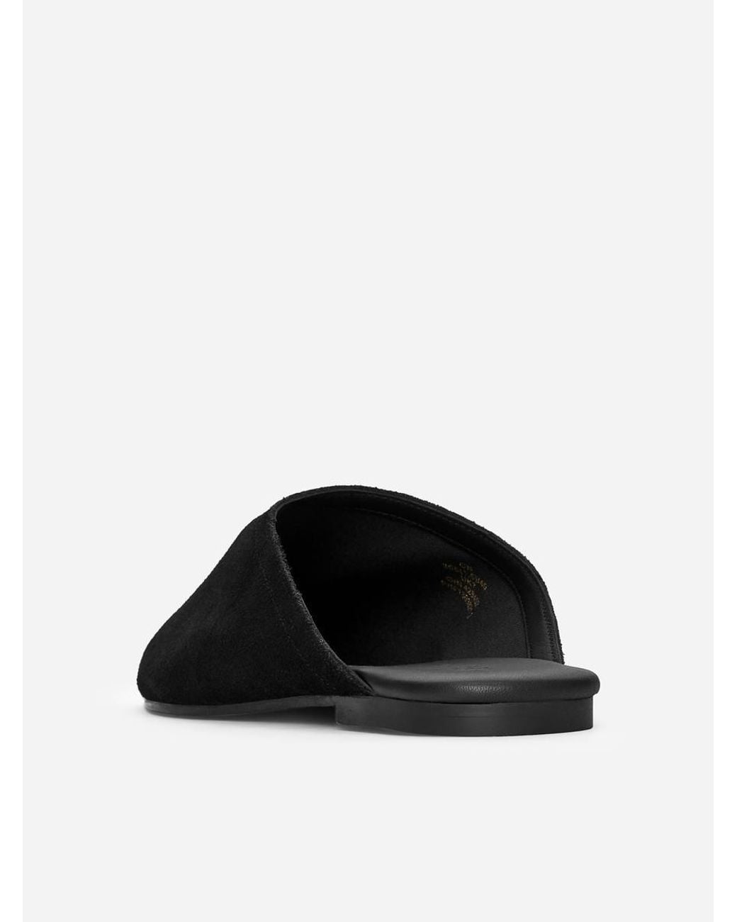 ARKET Black Suede Travel Slippers
