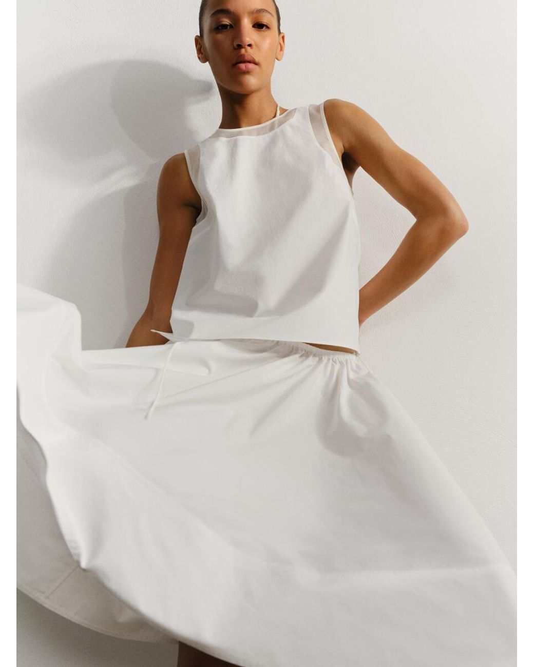 ARKET White Cotton Circle Skirt