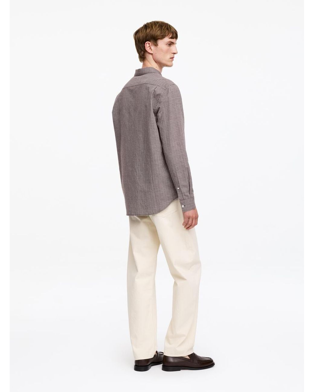ARKET Gray Regular Cotton Linen Shirt for men