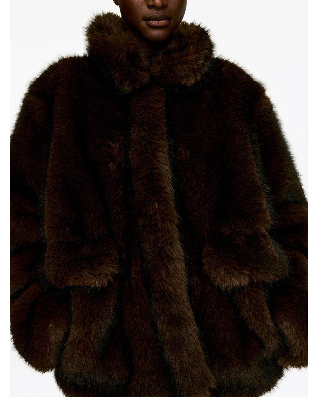 ARKET Black Faux Fur Jacket