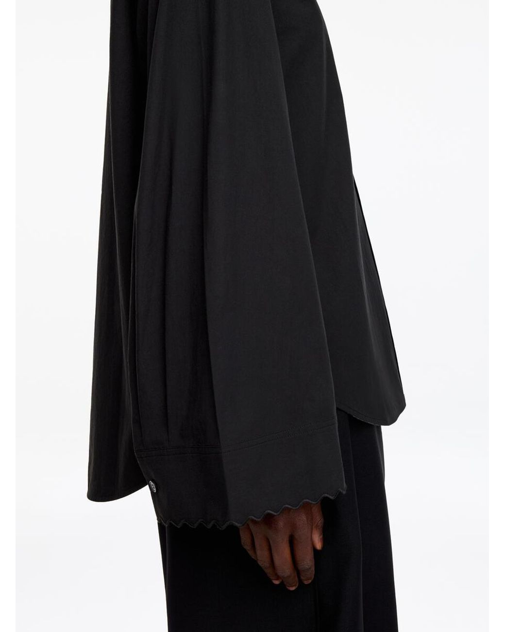 ARKET Black Scallop-Detail Shirt