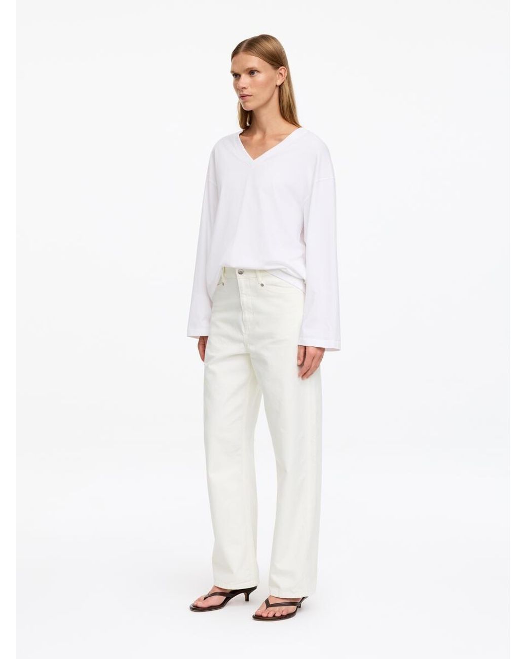 ARKET White Cotton Canvas Utility Trousers