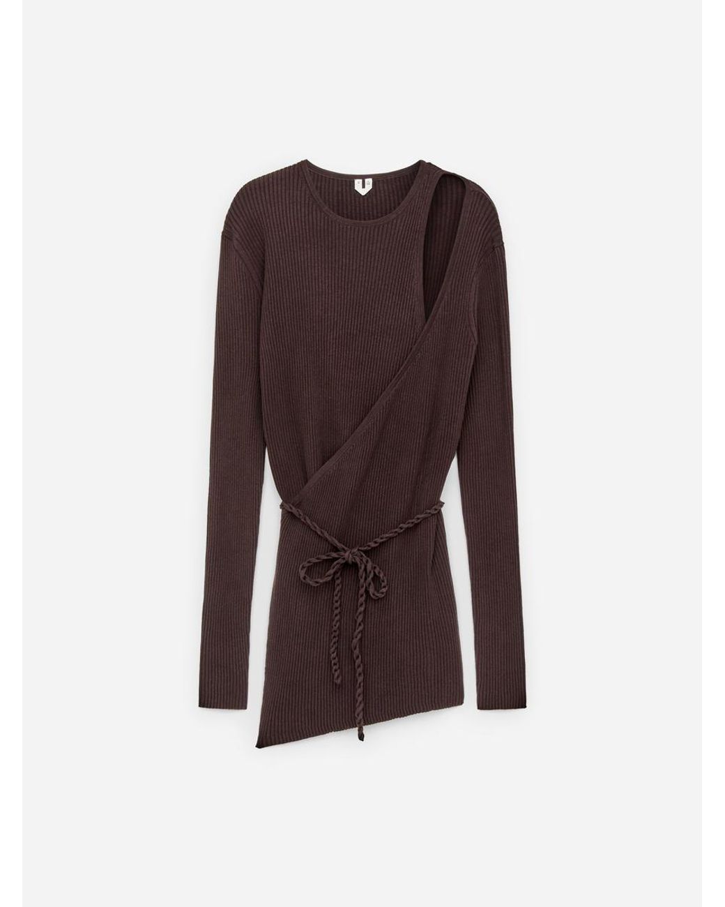 ARKET Purple Ribbed Wrap Top