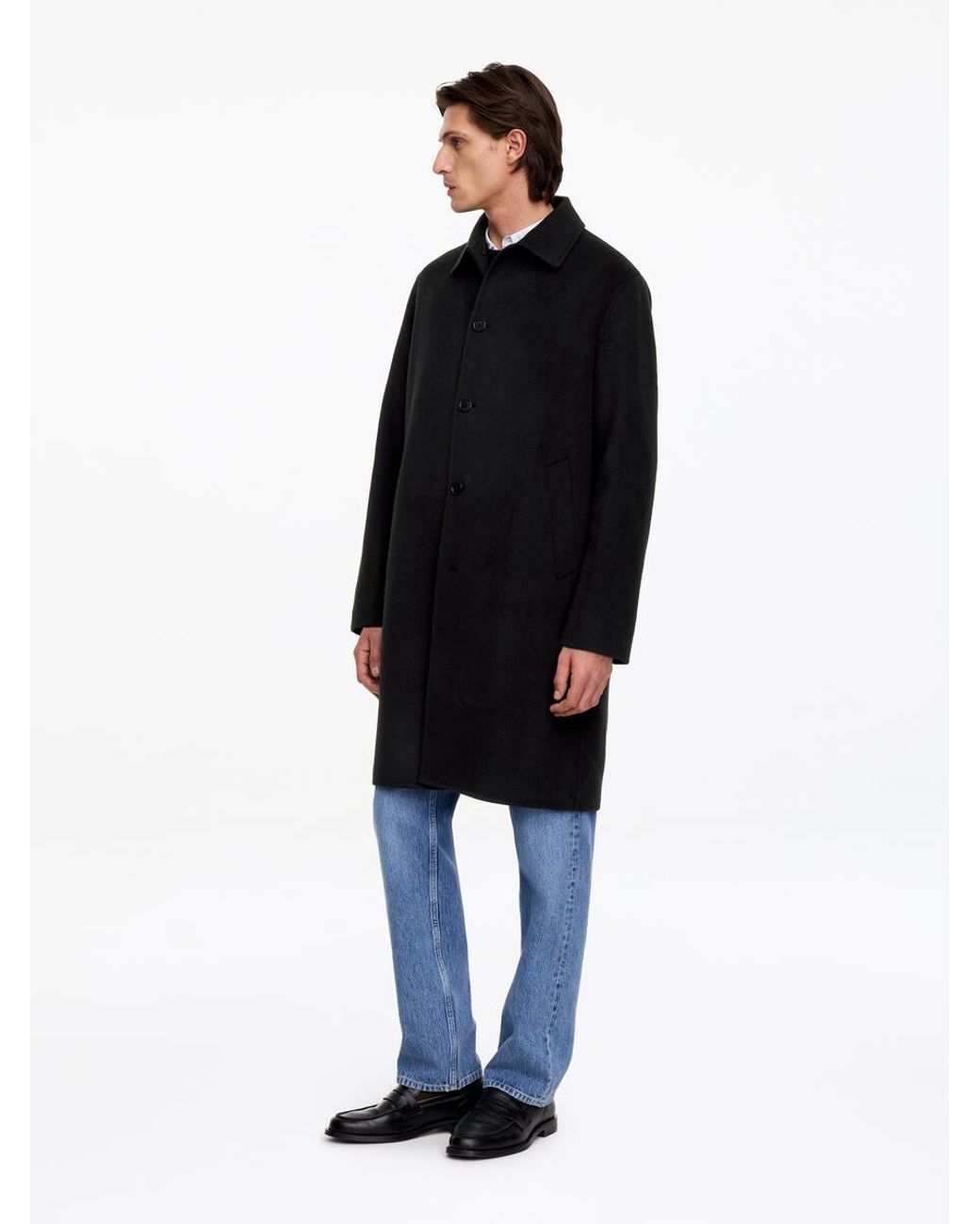 ARKET Blue Double-Face Wool Coat for men
