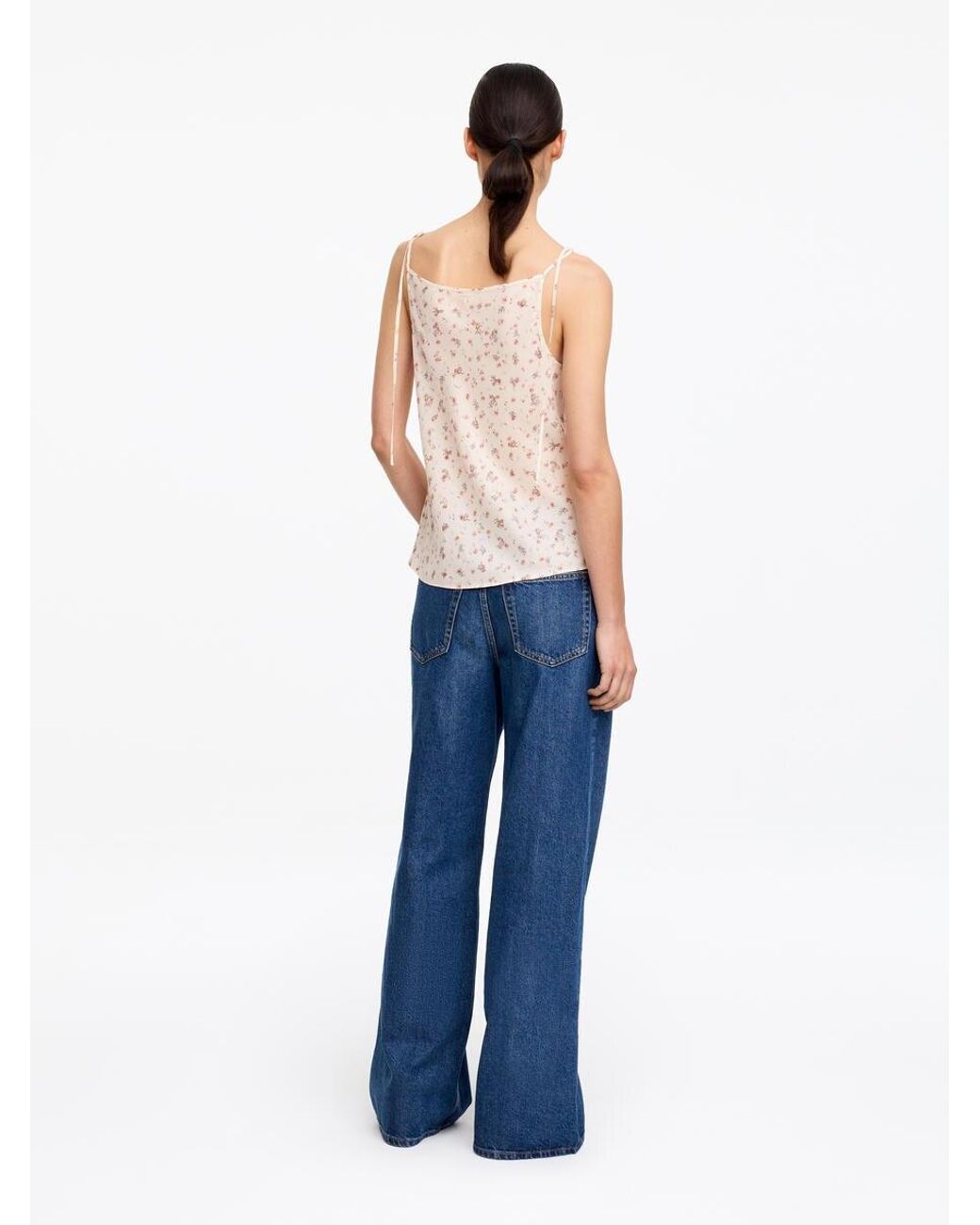 ARKET Blue Silk Strap Top