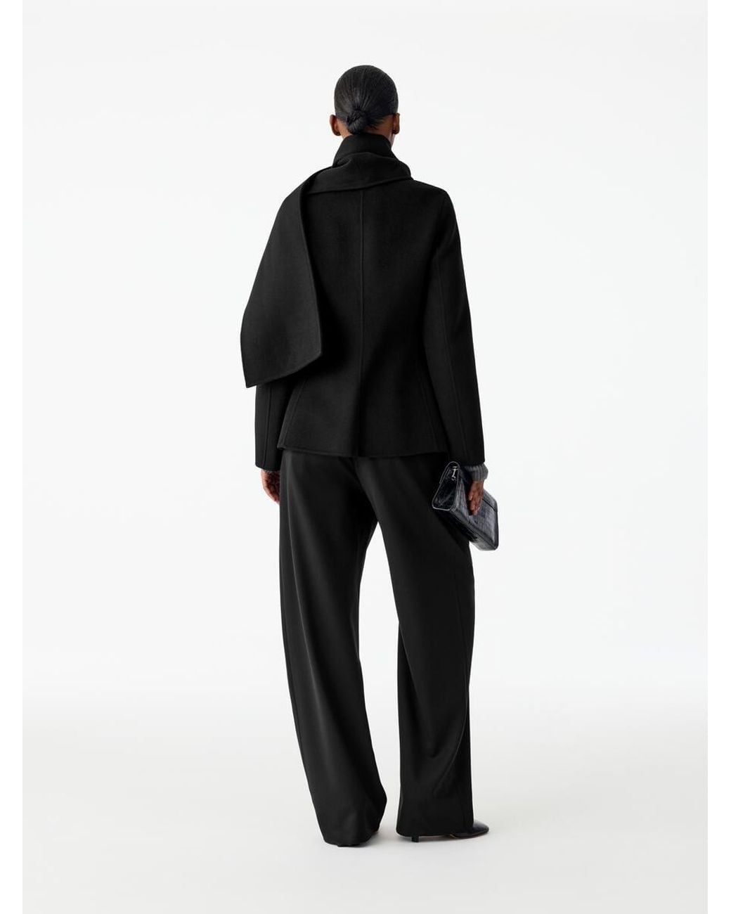ARKET Black Doublé Wool-Blend Blazer