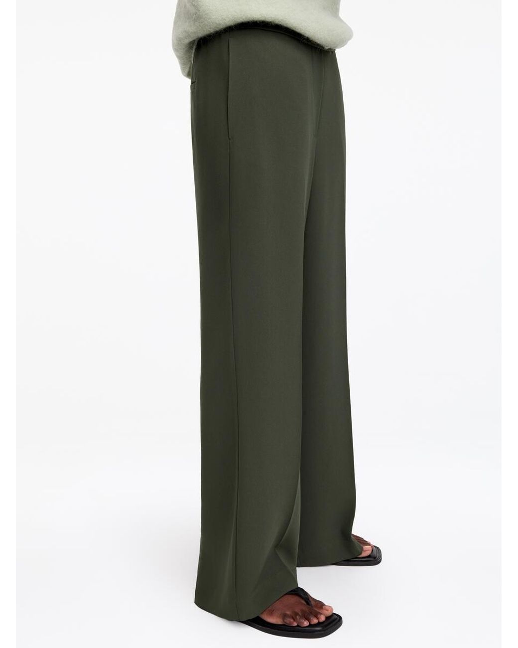 ARKET Green Straight-Leg Trousers