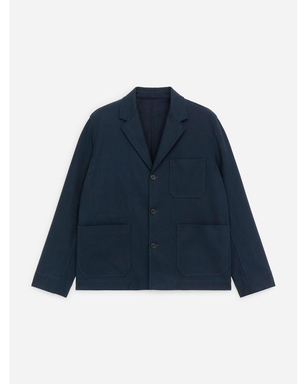 ARKET Blue Relaxed Cotton-Linen Blazer for men