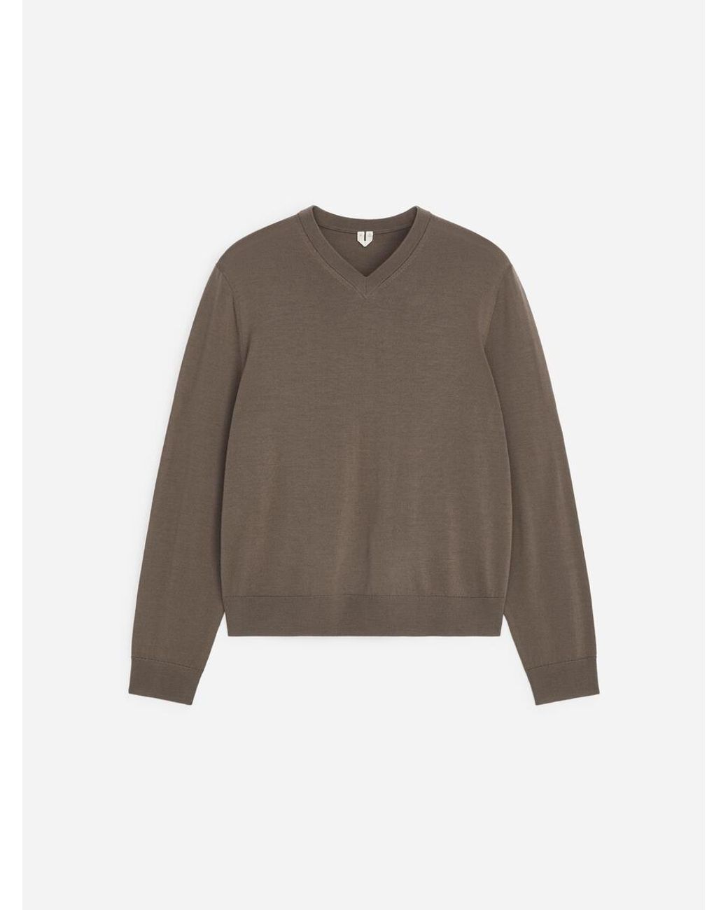 ARKET Brown Merino V-Neck Jumper for men